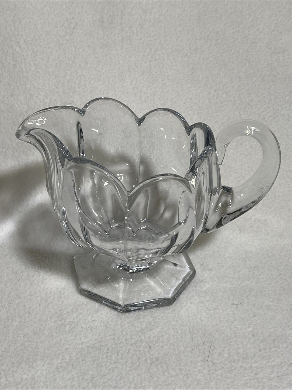 Heisey Pedestal Creamer /Pitcher Scalloped Top Vintage-Beautiful!